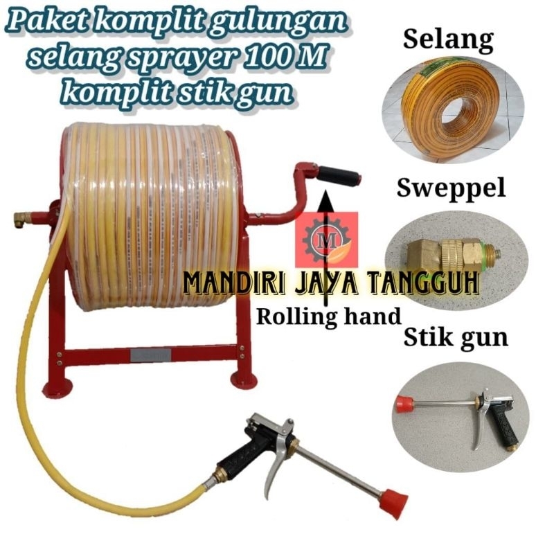 Selang sprayer/selang steam 100 M komplit gulungan selang