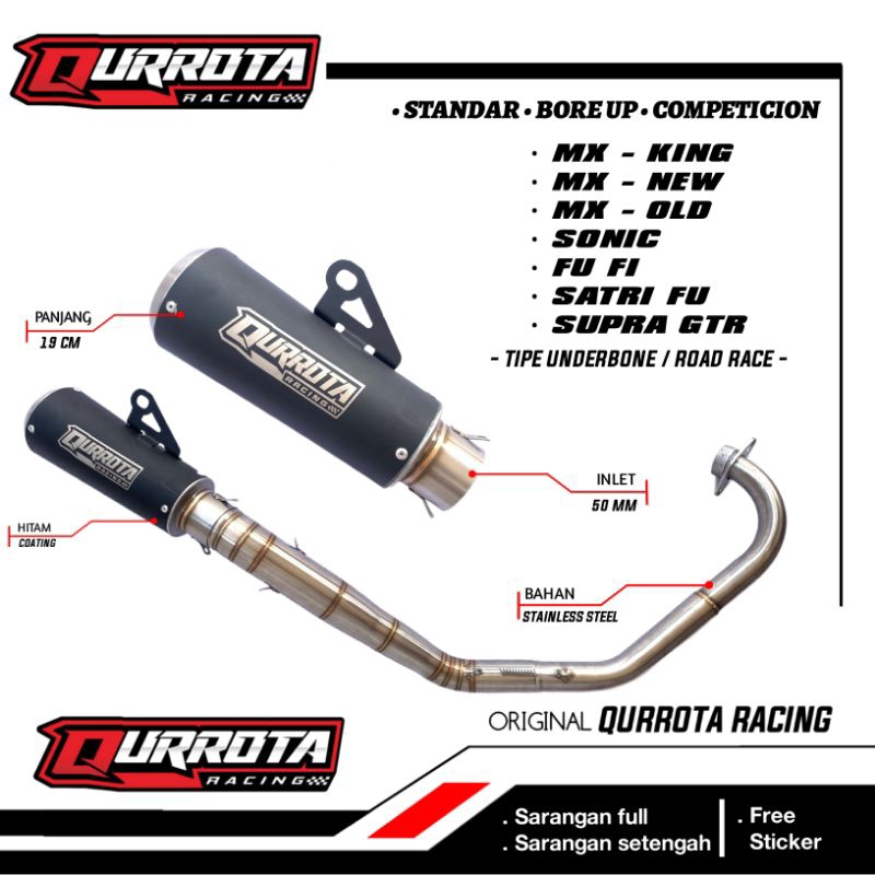 knalpot racing ub underbone solostyle mx king mxnew/old sonic satria fu fu fi original qurrota racin