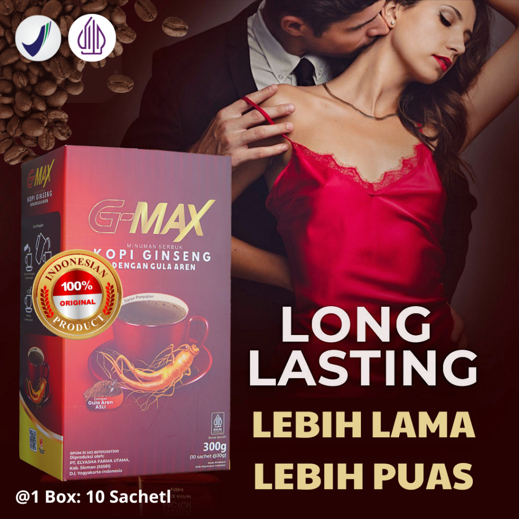 

Coffee GMAX Original Kopi Gingseng Stamina Tahan Lama Pria Extra Gula Aren Asli BPOM