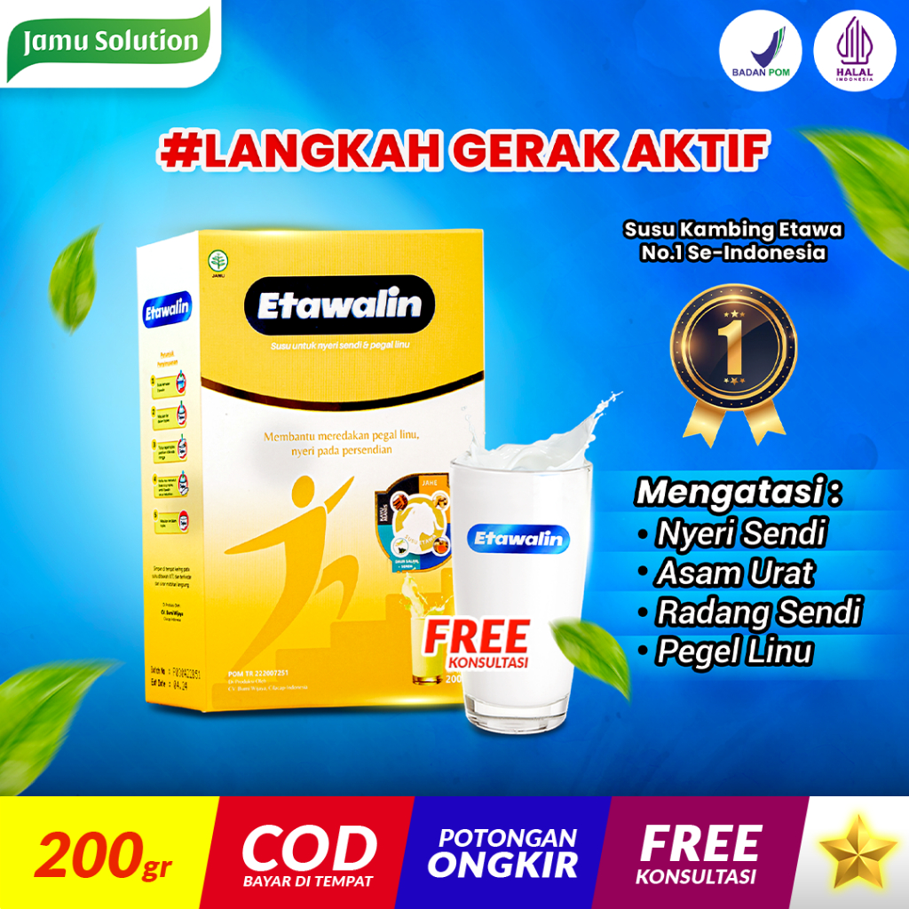 

Susu Kambing ETAWALIN Herbal Jamu Alami Obat Asam Urat Nyeri Sendi Asli Etawa
