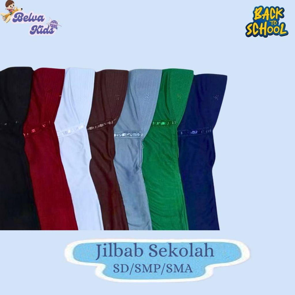 Jilbab  Seragam Anak PAUD TK SD SMP SMA / Hijab Bergo Anak