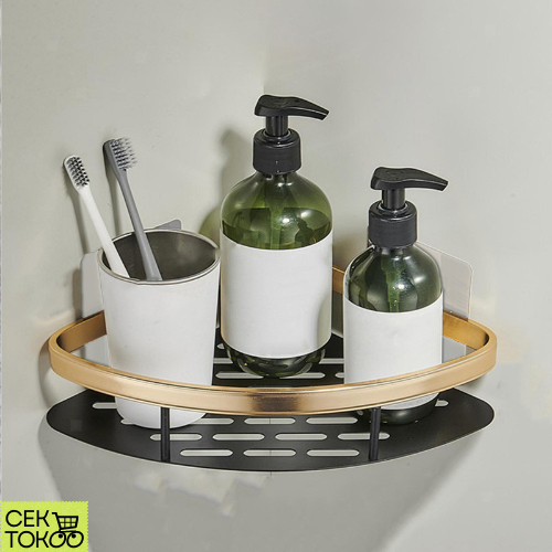 Rak Sudut Gantung Kamar Mandi / Rak Sudut Kamar Mandi Tanpa Bor /  Rak tempel Kamar Mandi