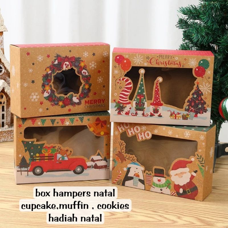 

BOX KUE NATAL HADIAH HAMPERS CHRISTMAS COOKIES, CUPCAKE,MUFFIN ,DONAT SERBAGUNA NB-44