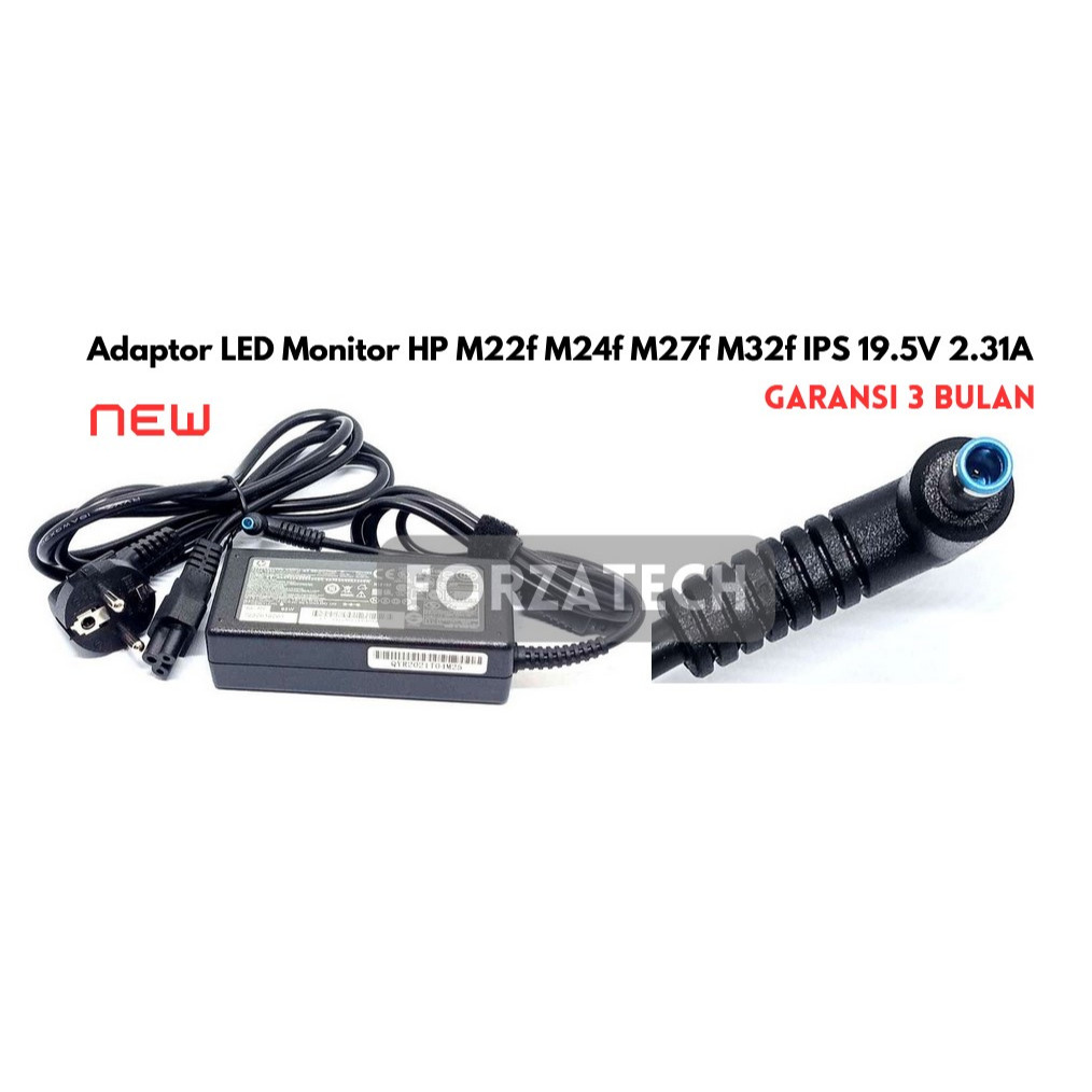 Adaptor LED Monitor HP M22f M24f M27f M32f IPS 19.5V 2.31A New Bergaransi
