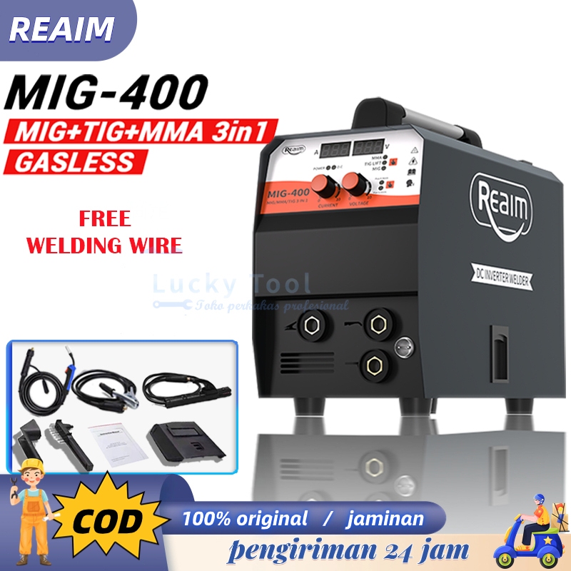 REAIM Mesin Las MIG-400  Inverter MIG/MMA 120A Mesin las MIG-400 Mesin Las Listrik trafo las welding