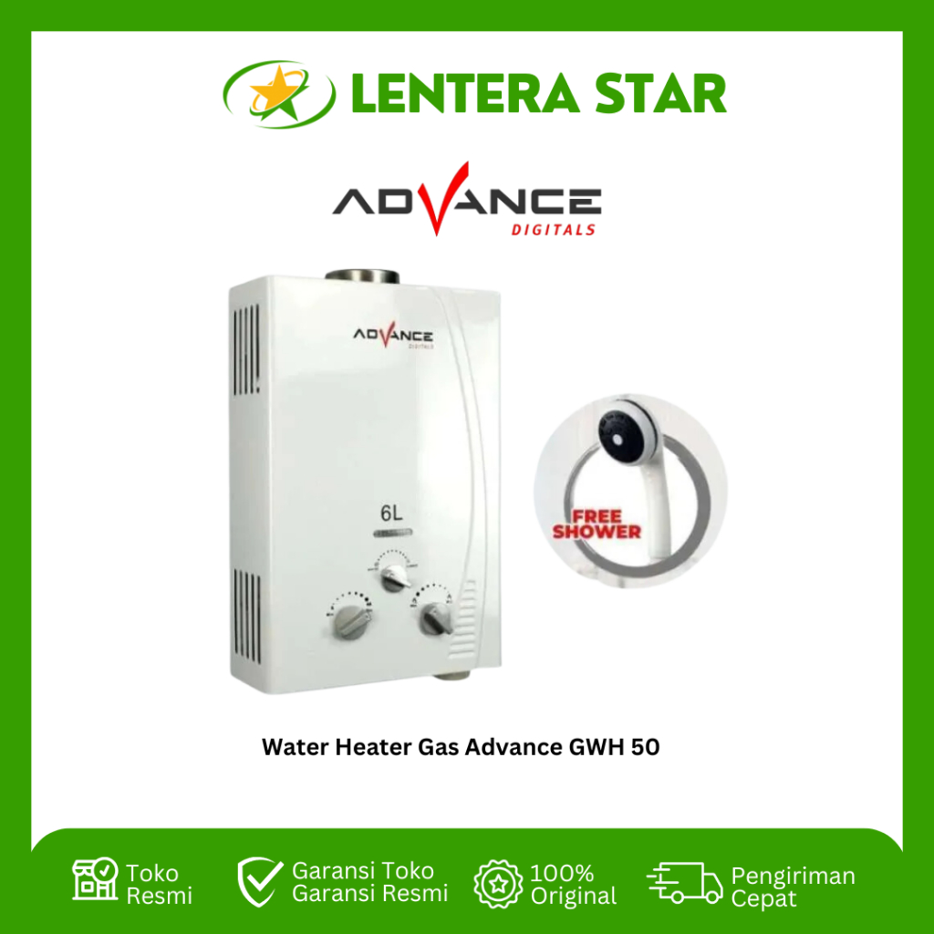 Water Heater Advance GWH 50 Water Heater Advance GWH50 Gas Pemanas Air Kamar Mandi Gas