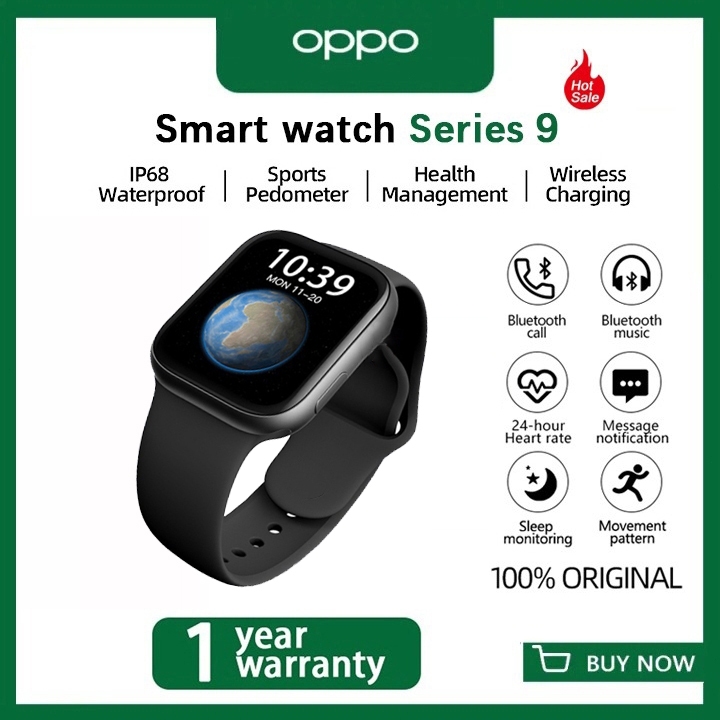 2024 NEW OPPO Smartwatch Series 9 Jam Pintar Olahraga Bluetooth Smart Watch Pintar Wanita Tahan Air 
