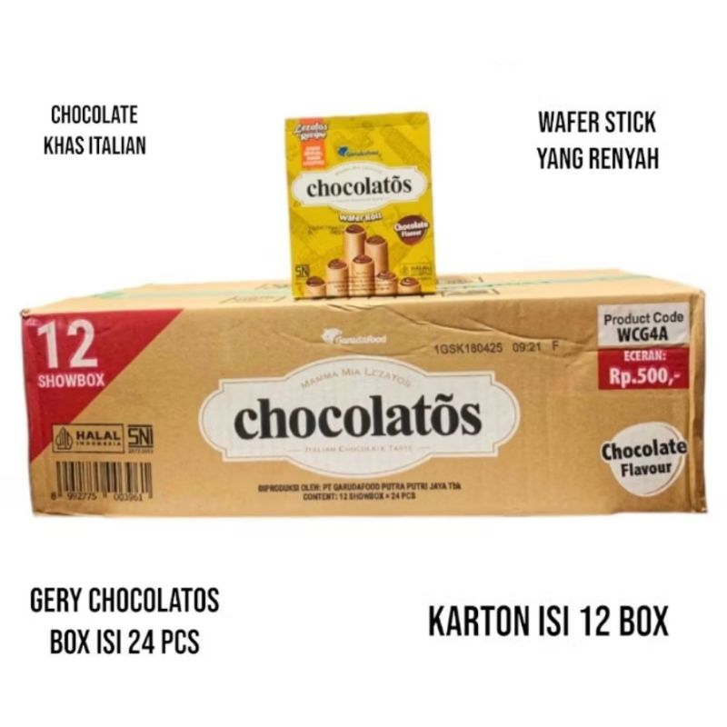 

Gery Chocolatos Wafer Roll 1Karton isi 12 Box x 24 Pcs