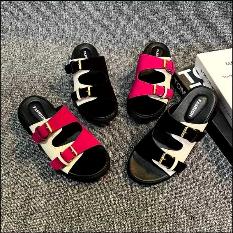 Sandal Wanita Gesper Terbaru Dan Terlaris Ban dua - Ban Dua Gesper//Sandal Casual Wanita Remaja