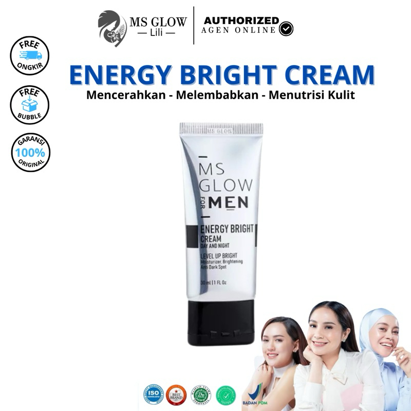 MS Glow For Men Cream Day Night Energy Bright Siang dan Malam Cerahkan Wajah