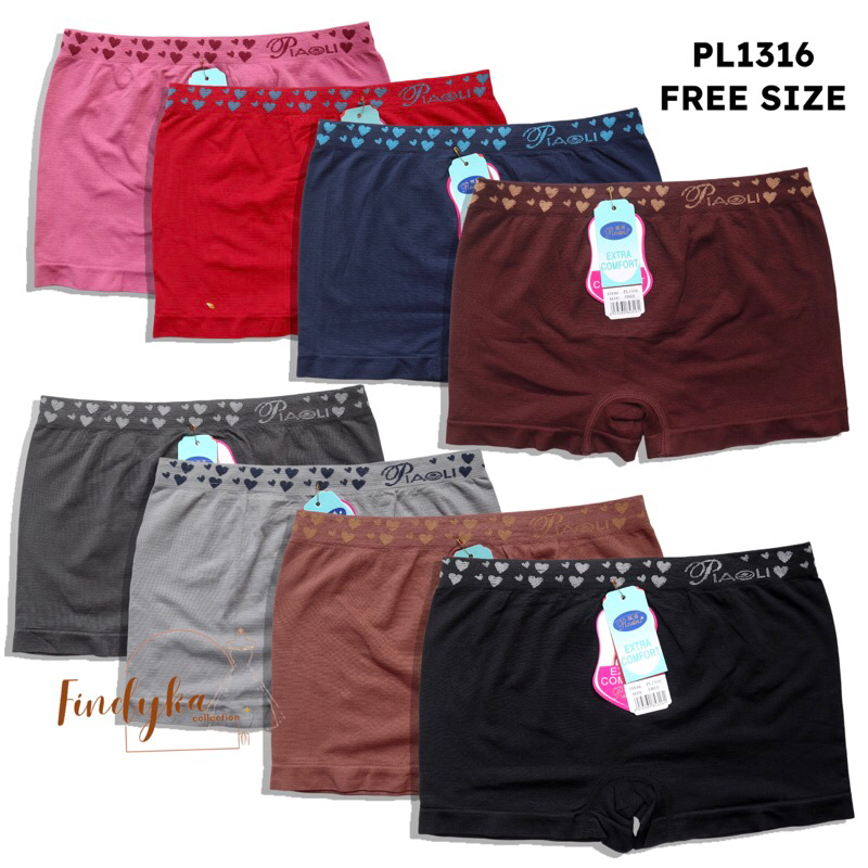 Piaoli Celana Dalam Boxer Wanita CD Cewek Segiempat Bahan Rajut Short Pants Wanita
