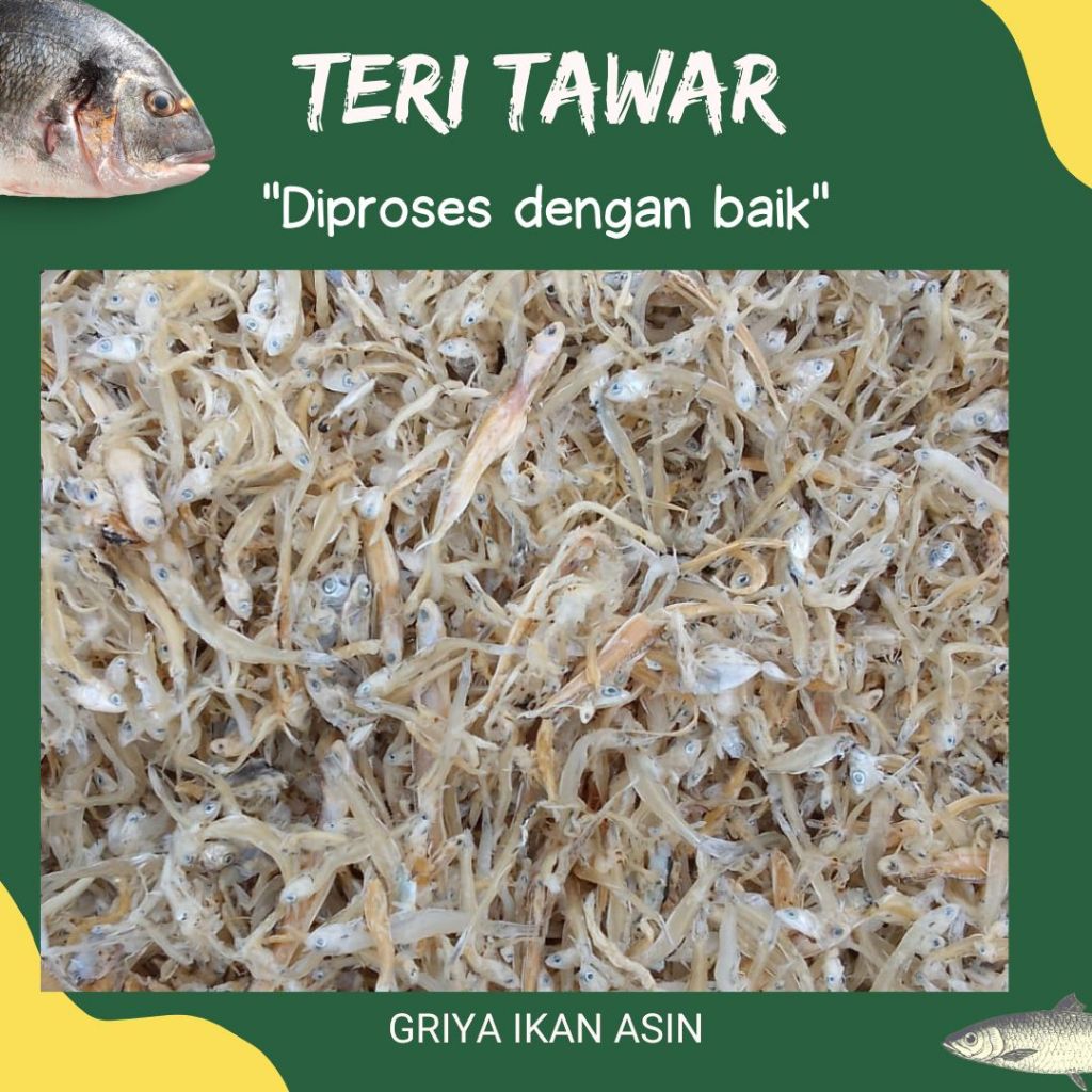 

ikan Teri Nasi KERING TAWAR super/Teri tawar kering istimewa best seller