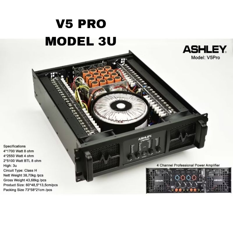 Power Amplifier Ashley 4 Channel V5 Pro / Ashley V5 pro