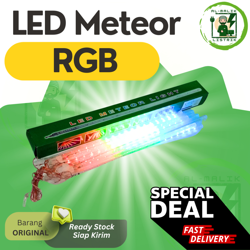 Lampu Hiasan Lampu LED Meteor RGB Efek Tetesan Air 8 Batang Lampu Taman Hujan