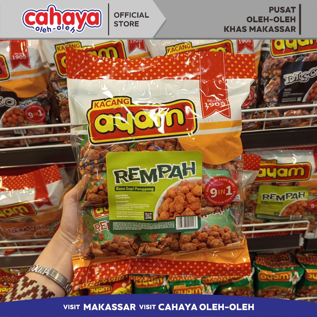 

Kacang Rempah Sapi Panggang Kacang Ayam Cahaya Oleh Oleh Makassar 225gr 9 in 1