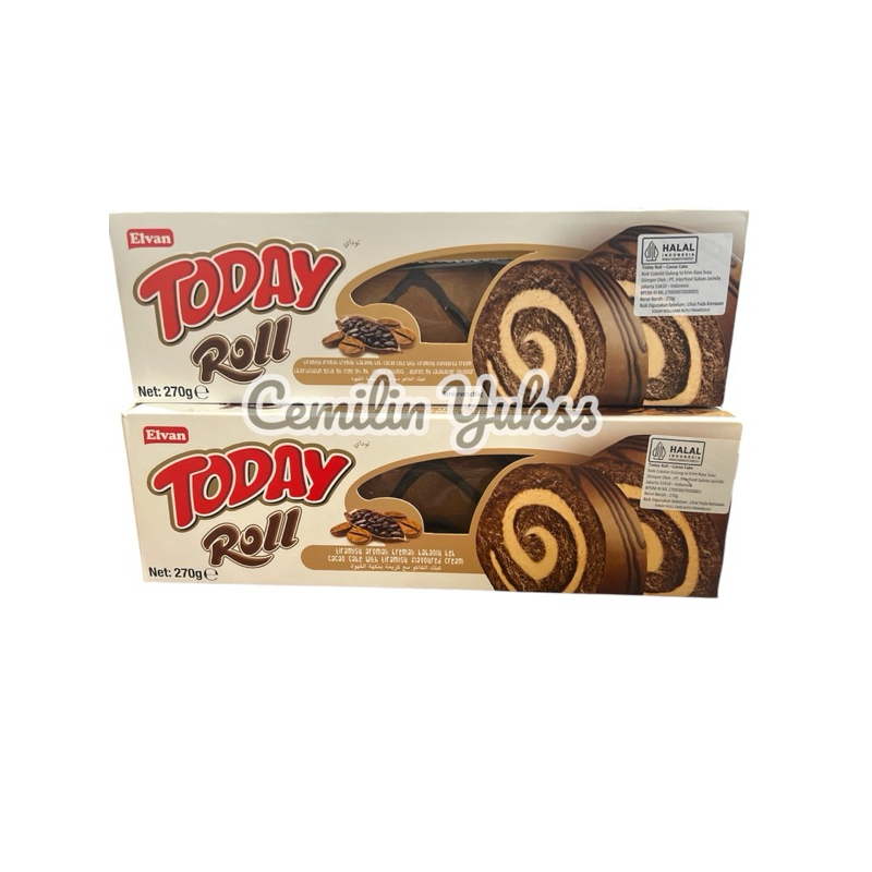 

Elvan Today Roll Cake Cocoa Tiramisu 270g Cake Gulung Coklat isi Cream Tiramisu