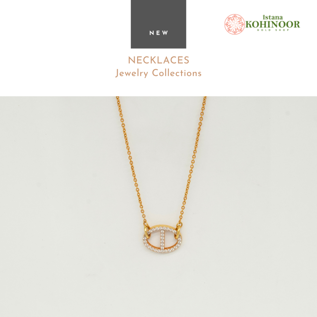 KOHINOOR KALUNG VARIASI OVAL PENDANTS YELLOW GOLD EMAS 16K