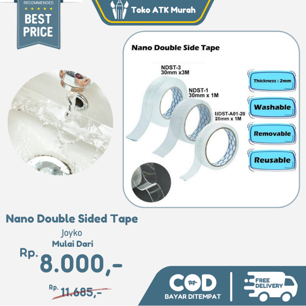 

Nano Double Sided Tape NDST-A01-20 / NDST-1 / NDST-3 Double Tape Transparan