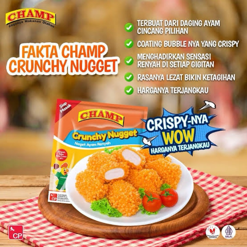 

CHAMP Crunch Nuget 225gr dan 450gr