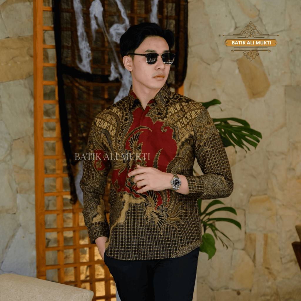 Batik Slimfit Pria Lengan Panjang Premium Baju Kondangan Anak Muda Remaja Katun Halus Furing Motif B
