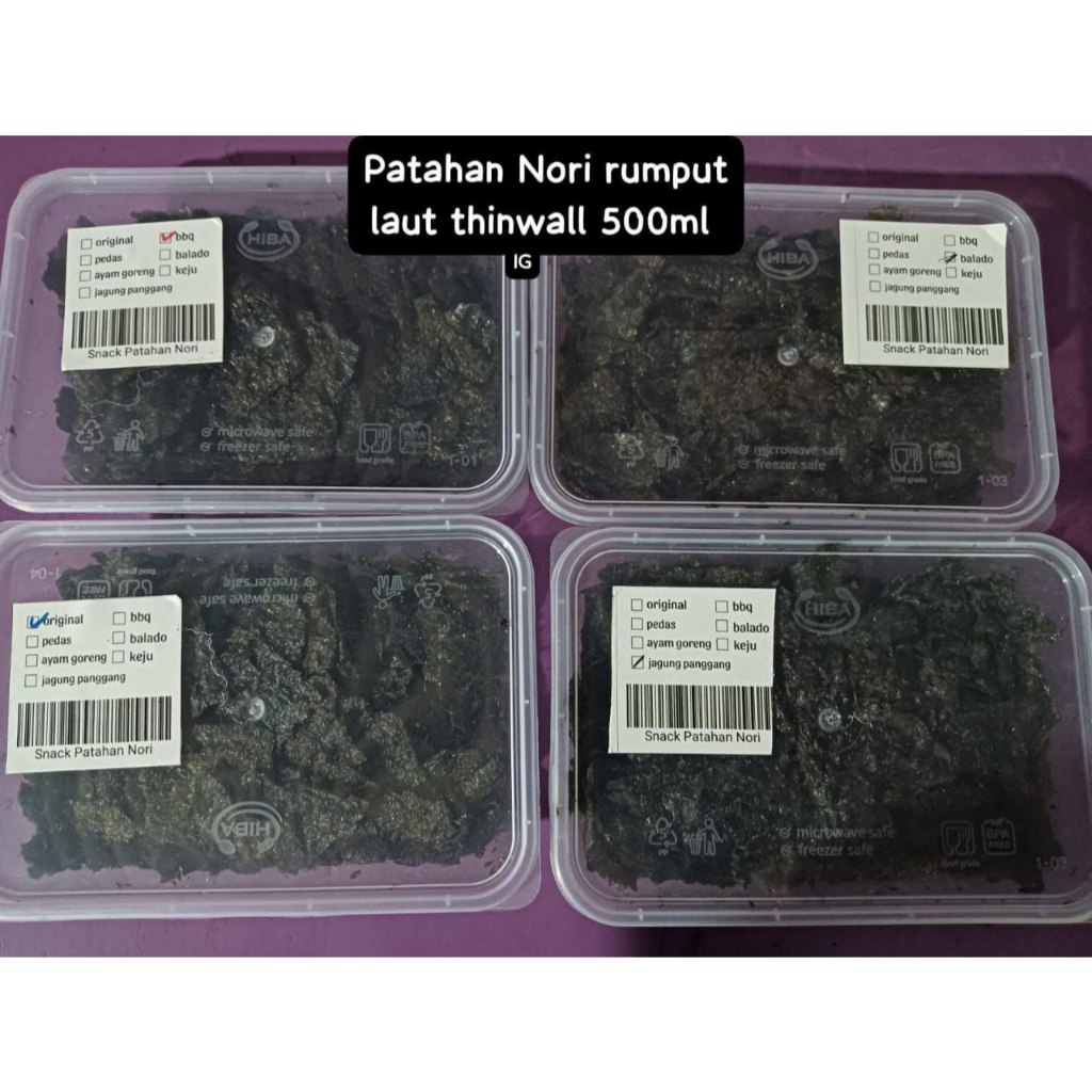 

Patahan Nori Rumput Laut Thinwall 500ml, Ready Stock Delivery Jogja