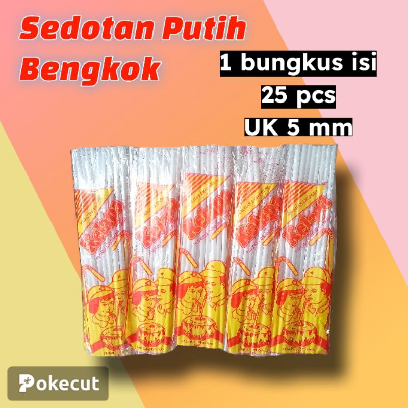 Sedotan plastik / sedotan putih bengkok / sedotan loly / sedotan kelapa