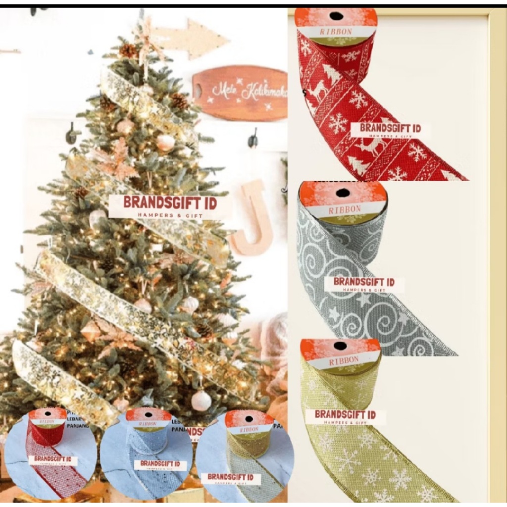 

Dekorasi Pita Glitter Jaring NATAL - RIBBON GLITTER EMBOS CHRISTMAS DEKORASI NATAL WARNA MOTIF