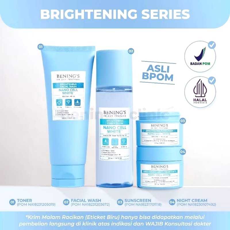 Paket Brightening Bening Skincare Dr. Oky Pratama || Bening's Skincare Clinic || Brightening Bening 