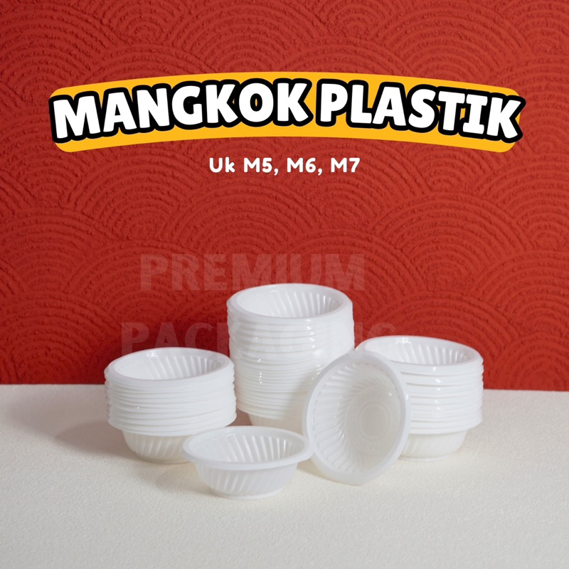 [ISI 50 PCS] Mangkok Plastik Putih M5 M6 M7 Tahan Panas / Mangkok Plastik Sekali Pakai / Mangkok Mik
