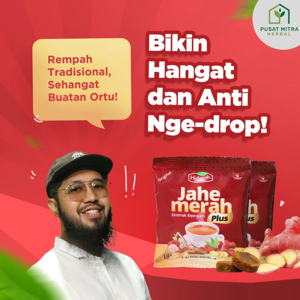 

Jahe Merah Hidayah Minuman Tradisional Jahe Merah Instant Rencengan isi 12 Sachet