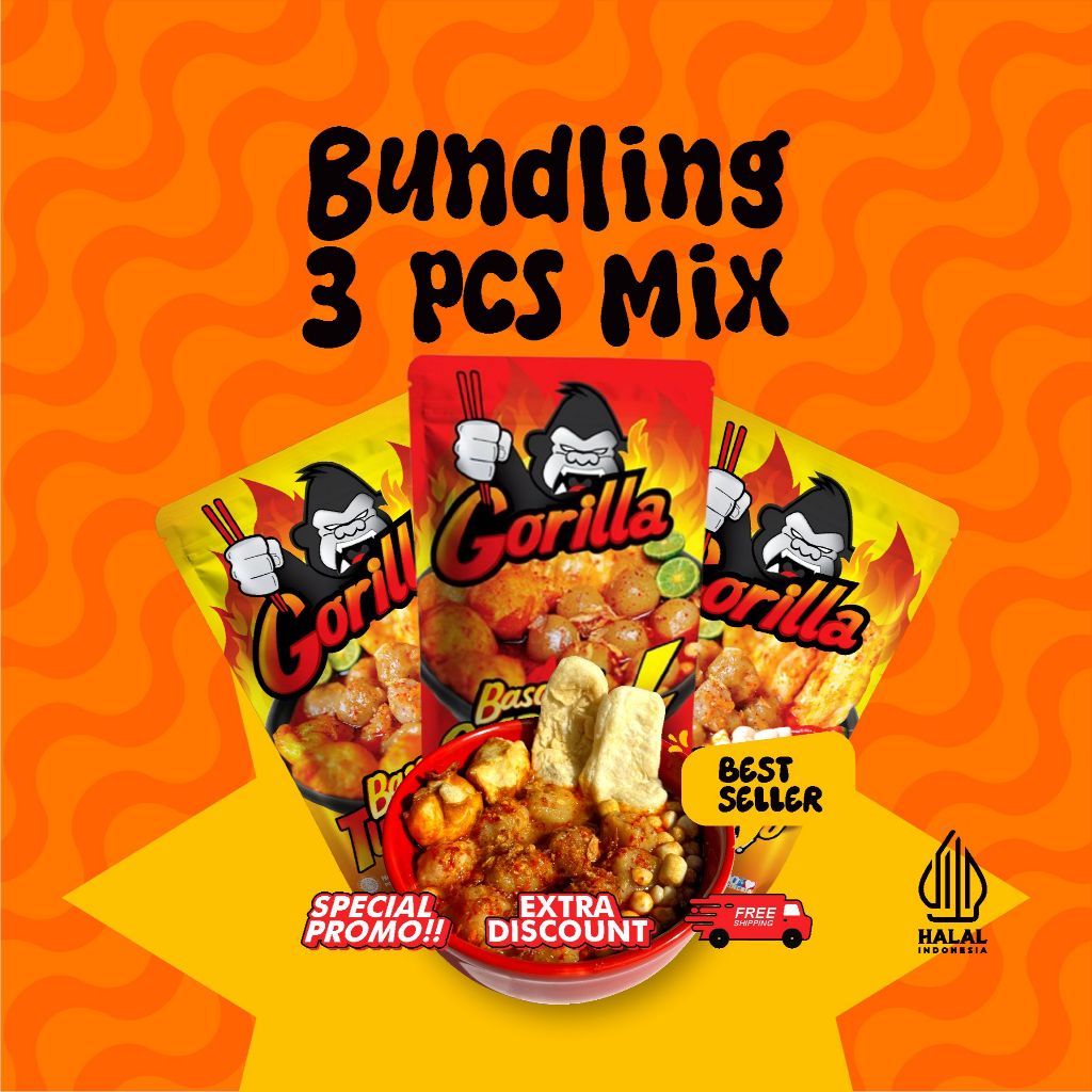 

Bundling 3 Mix Gorilla Baso Aci Makanan Instan