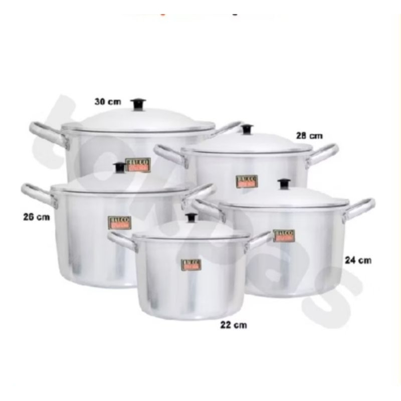Panci Masak Air / Rebus Almunium  Halco Ware A 209 / Panci Tinggi ukuran 22,24,26cm