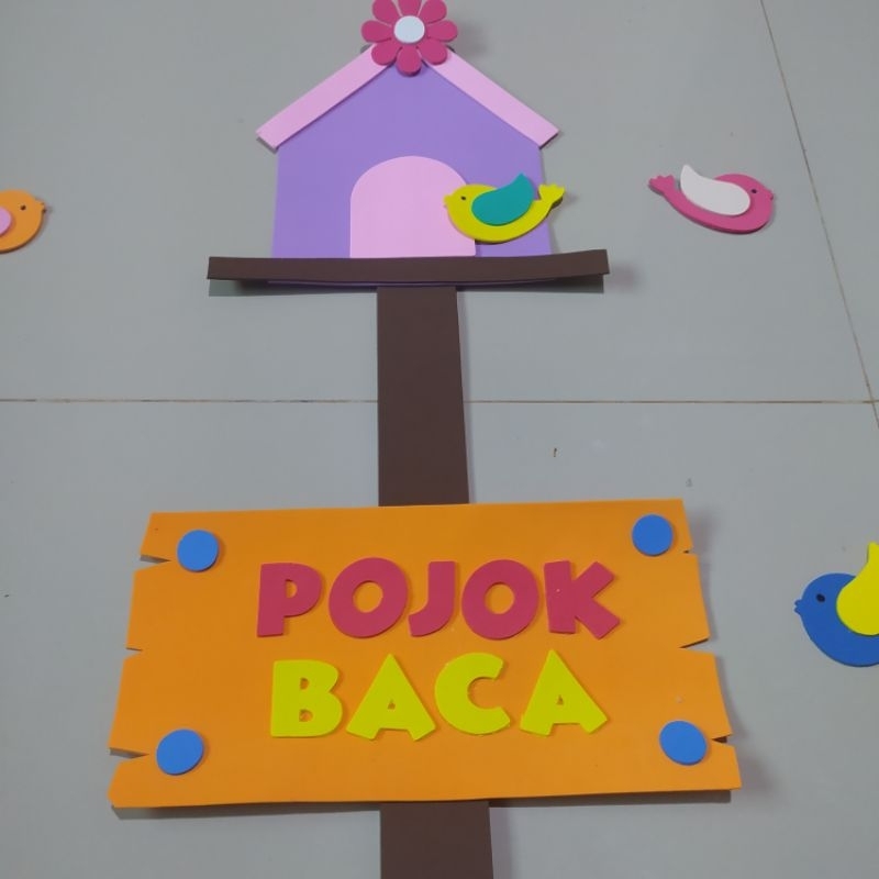 Hiasan Dinding Kelas PAUD, TK, SD, Kamar Anak Pojok Baca dan Sangkar Burung