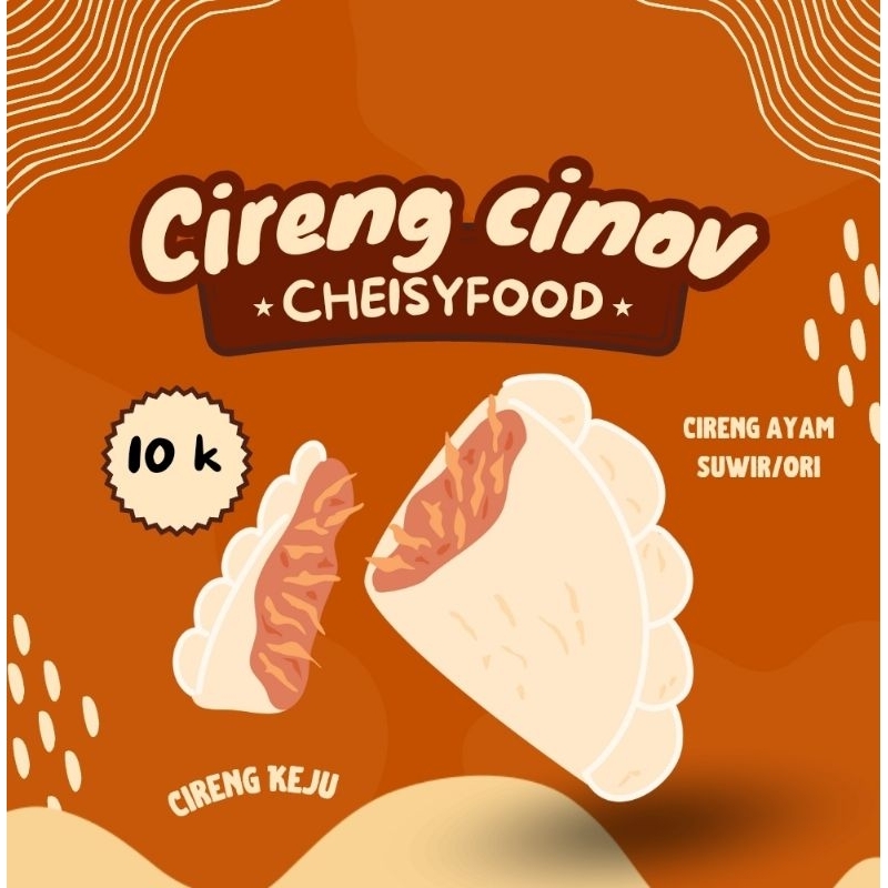 

Cinov cireng mentull isi 5PCS ayam suwir pedas/ori,keju