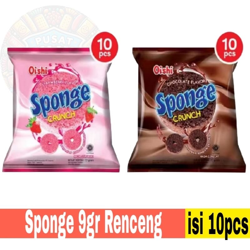 

Oishi Sponge 9gr Renceng isi 10 pcs Rasa Coklat / Strawberry