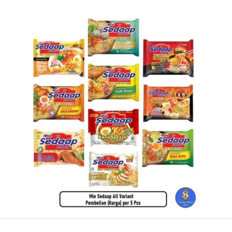 

[GRATIS ONGKIR] Mie Sedaap All Varian Kuah 5 pcs/ayam bawang/soto/soto madura/kari special/singapore laksa/spicy souo/white curry