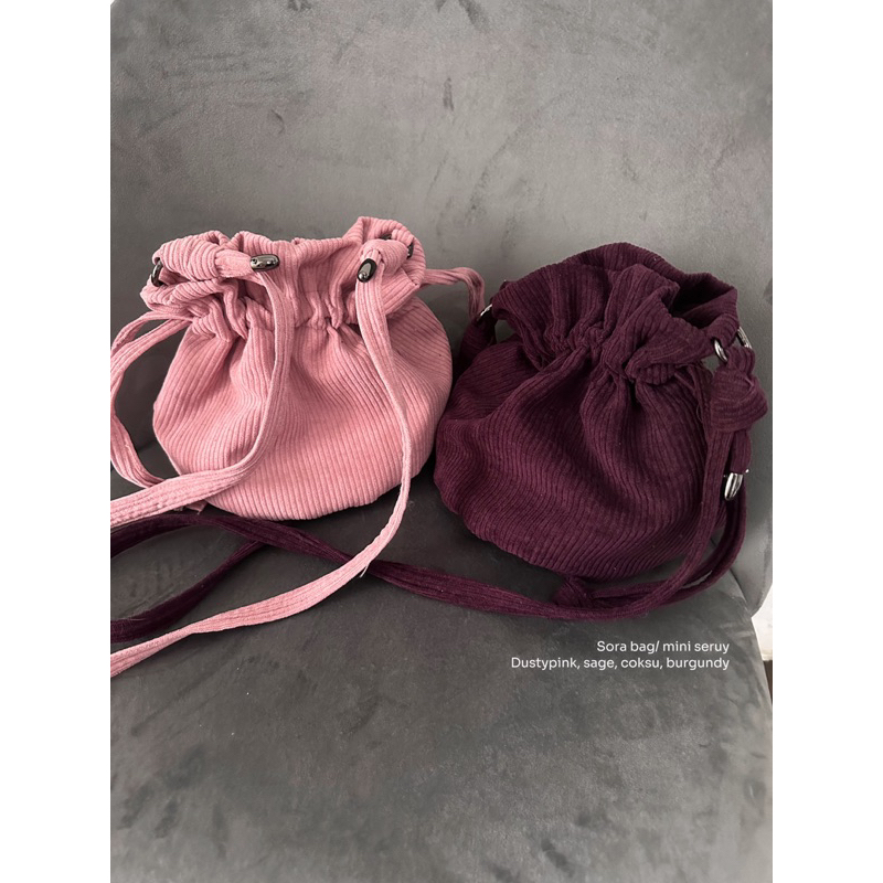 sora bag/ mini serut corduroy- sling bag serut