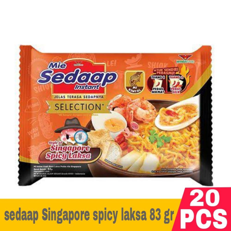

Sedaap Mie Instant Singapore Spicy Laksa 83 gr isi 20 Pcs