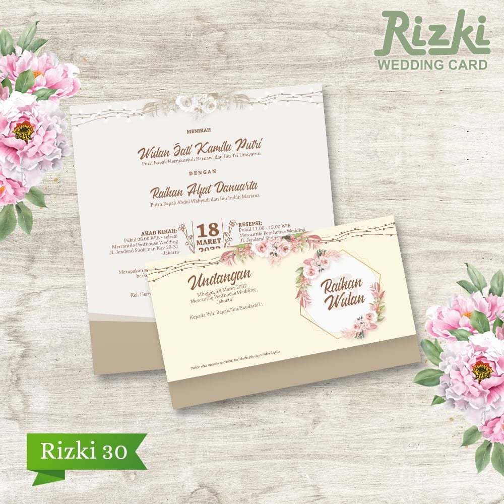 CETAK UNDANGAN PERNIKAHAN / KHITAN RIZKI30