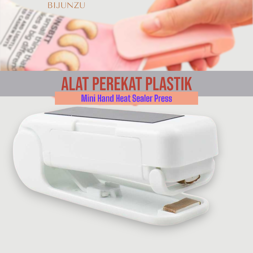Bijunzu - Press Plastik Makanan Mini Hand Sealer Listrik Alat Perekat Portable Kecil