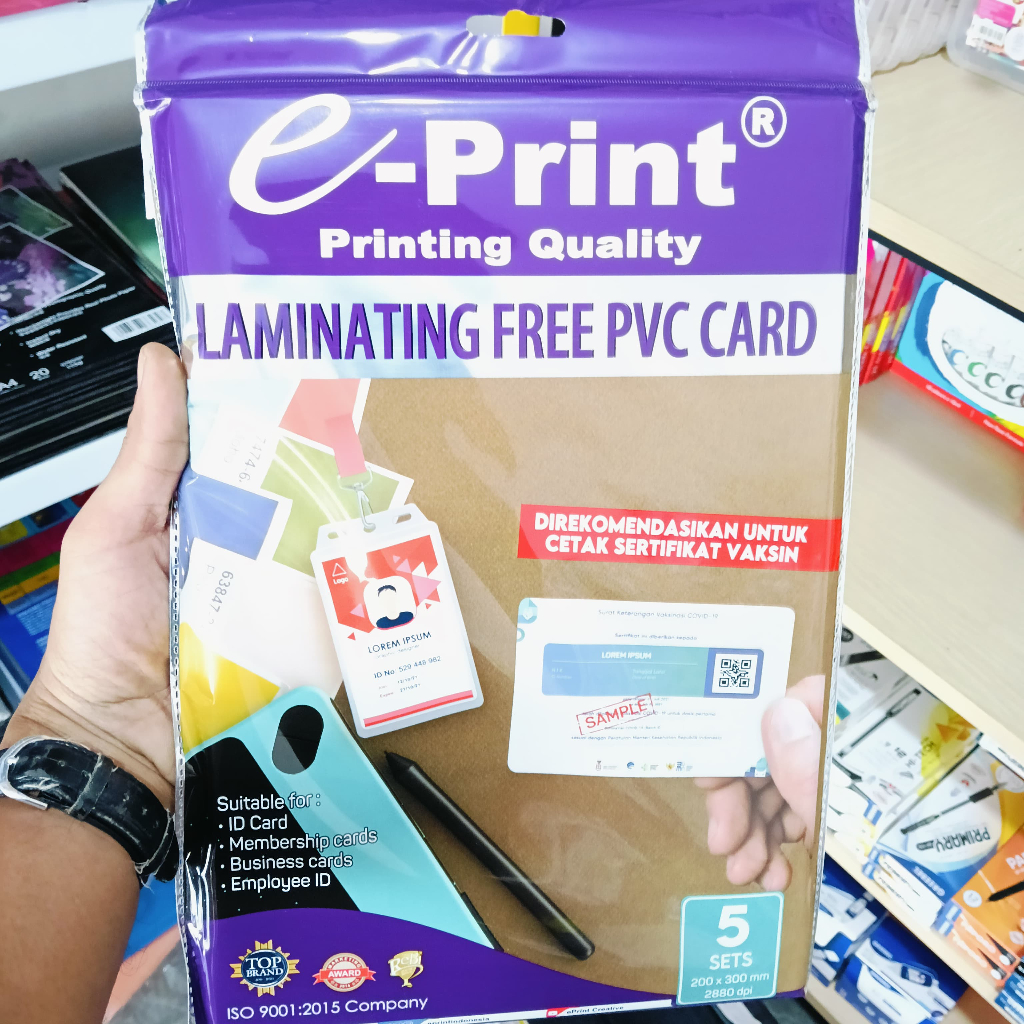 

EPRINT LAMINATING FREE PVC CARD KERTAS ID CARD A4 20X30CM