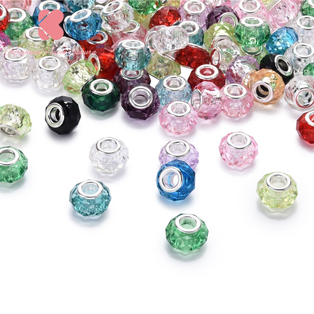 ⚡COD⚡ MANIK MOTE AKRILIK BENING PELANGI IMITASI MANIK PORI BESAR KRISTAL