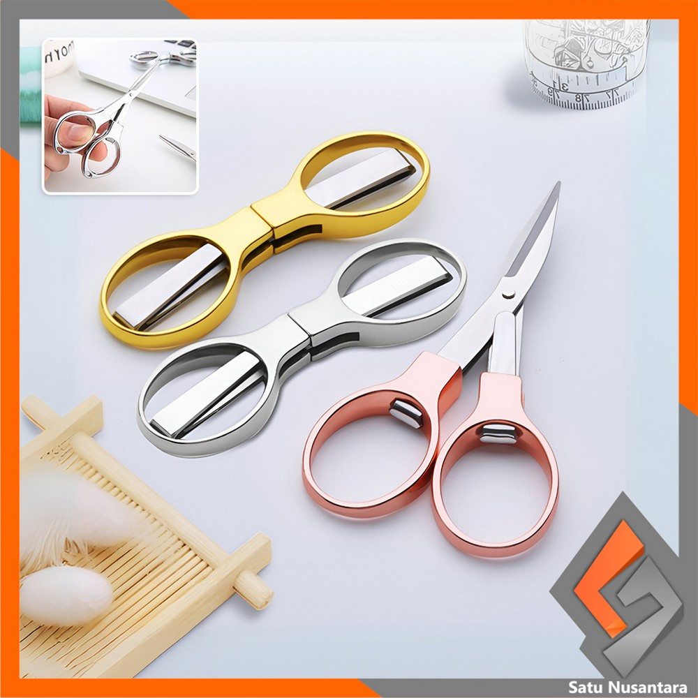 

SN-C1199 Gunting Lipat Portable Bahan Stainless Steel / Gunting Lipat Mini Gunting Travel Scissors Serbaguna Model Kacamata