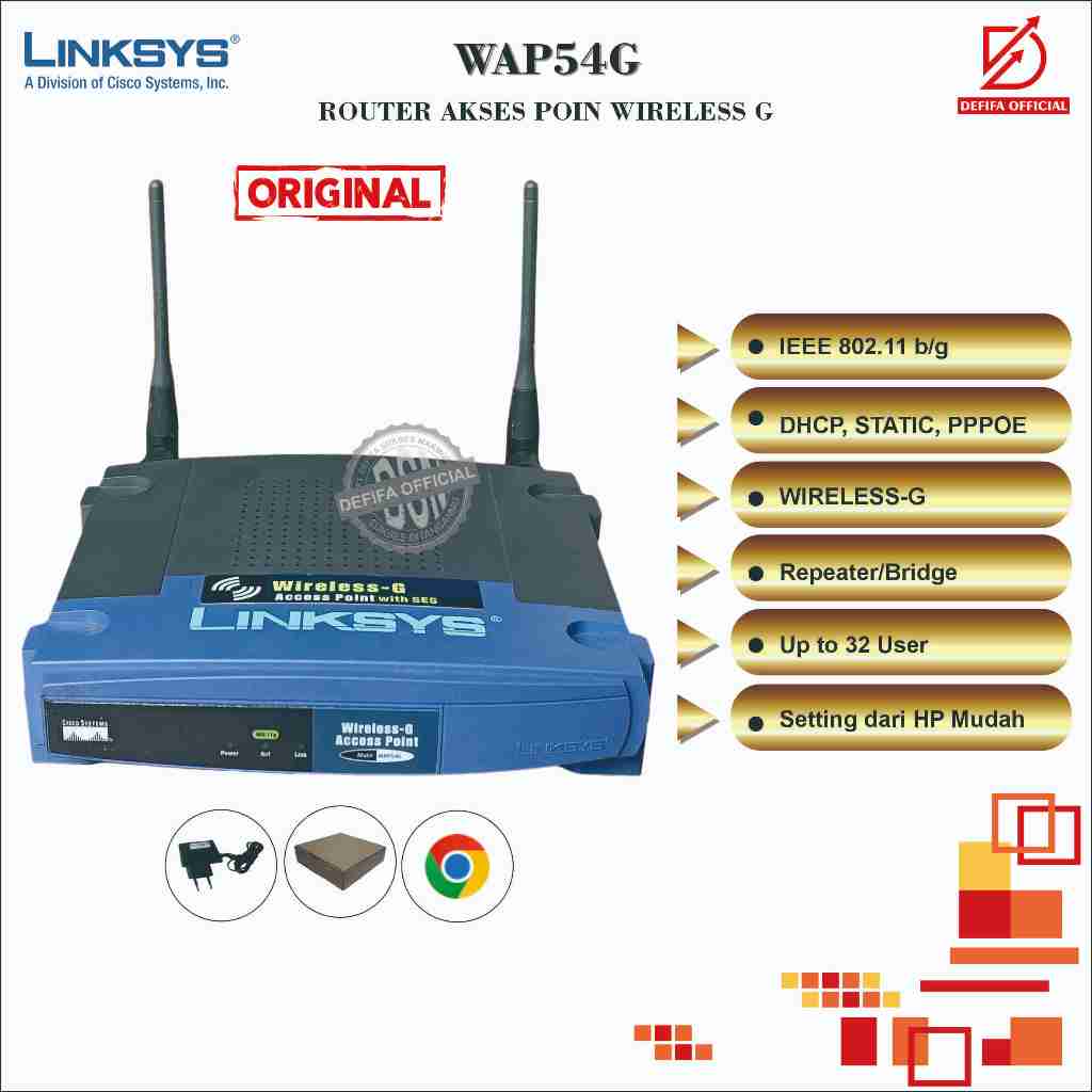 Linksys Cisco Wireless WIFI  Access Point WAP54G Akses Poin