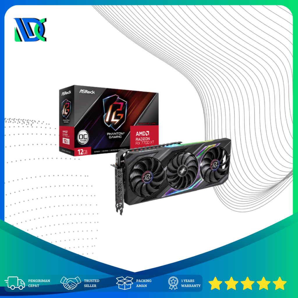 VGA ASROCK Radeon RX 7700 XT Phantom Gaming 12GB OC - RX7700XT PG 12GO