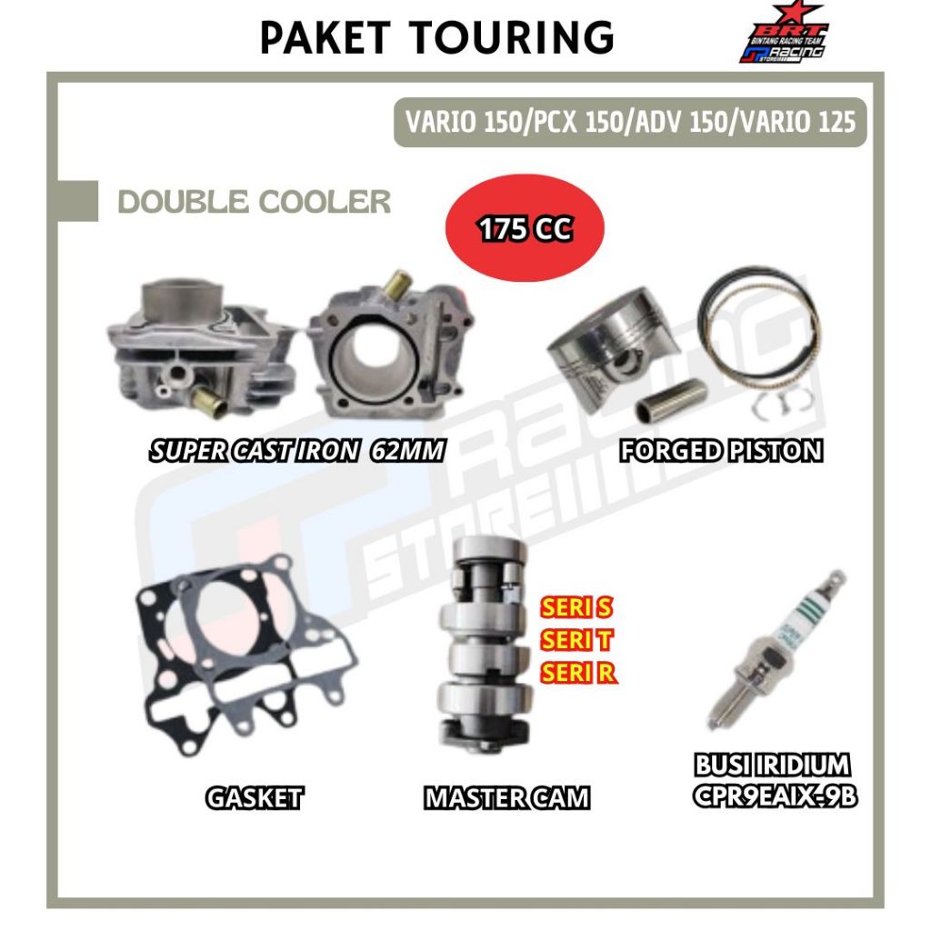 BRT Paket Bore Up Touring 1 Vario 125/Vario 150 Pcx 150/Adv 150 - Blok Piston - Master Cam