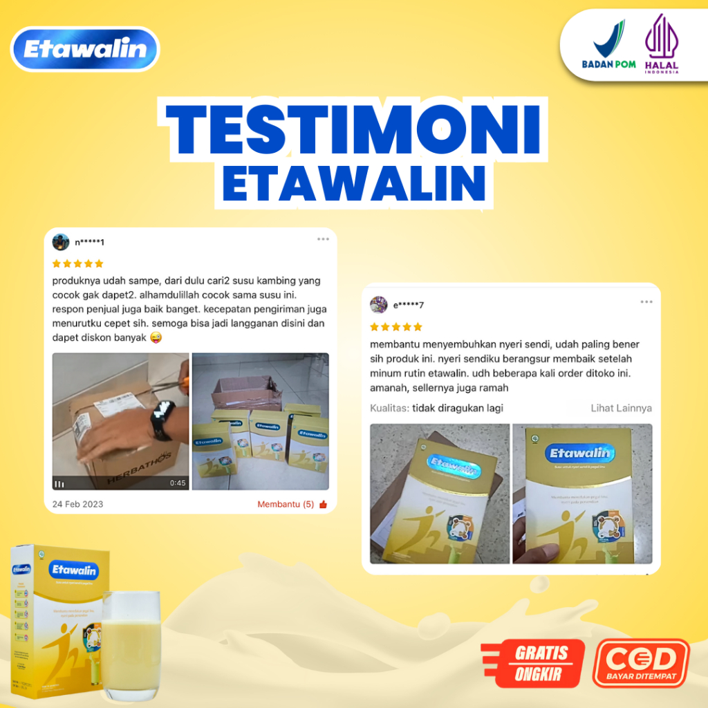 

New // Etawalin Original - Rendah Gula Susu Kambing Etawa Atasi Nyeri Sendi Pegal Linu Rematik Asam