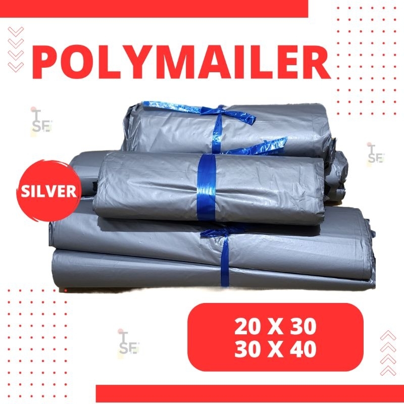plastik Polymailer silver/abu, plastik lem paket