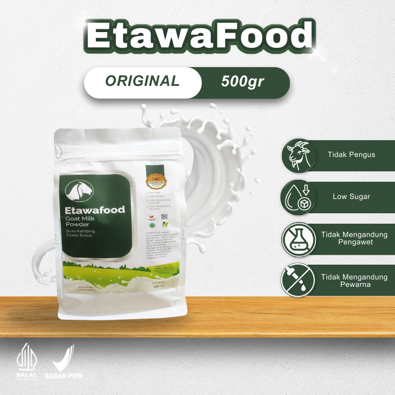 

Susu Kambing Etawafood 500gr Goat Milk Powder Susu Kambing Etawa Bubuk ORIGINAL Tidak Pengus