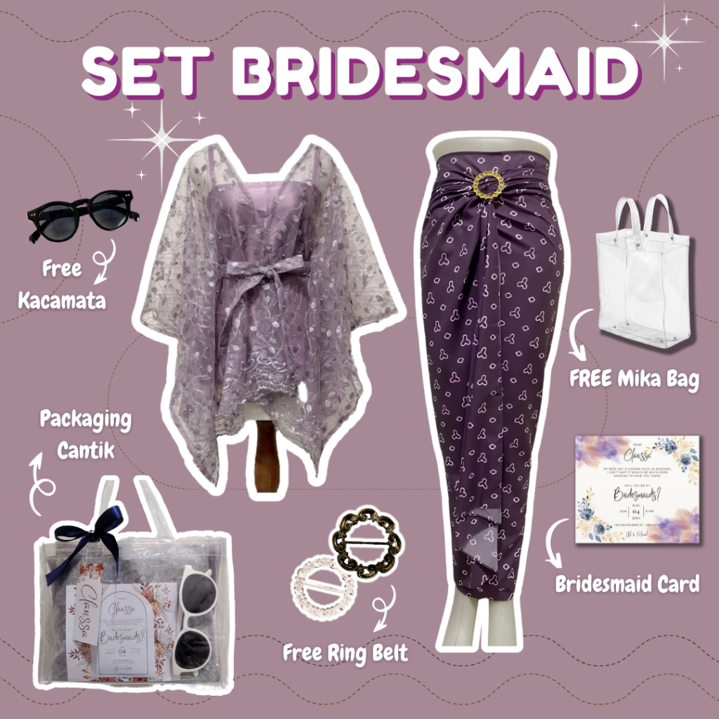 SET JUMPUTAN Seragam Bridesmaid Rok Lilit Jumputan & Outer Tile Premium